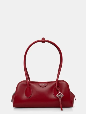 Calvin Klein torebka bagietka damska z imitacji skóry czerwony