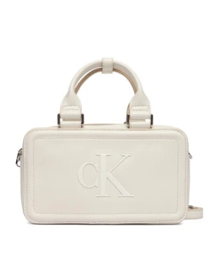 Calvin Klein Torebka Bold Ck Elongated Mini Tote LV04F3411G Biały