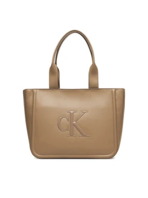 Calvin Klein Torebka Bold Ck Medium Tote LV04F3218G Beżowy