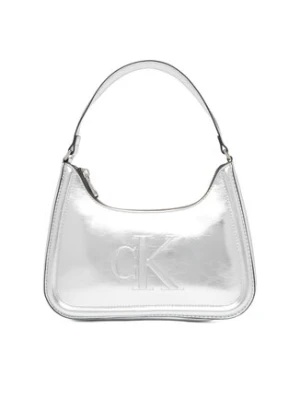 Calvin Klein Torebka Bold Ck Metallic Shoulder Bag LV04F3332G Srebrny