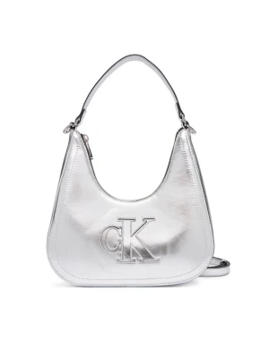 Calvin Klein Torebka Bold Ck Outline Mtl Shoulder Bag LV04F3897G Srebrny