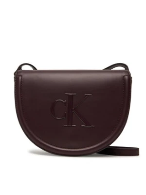 Calvin Klein Torebka Bold Ck Saddle Crossbody LV04F3221G Bordowy