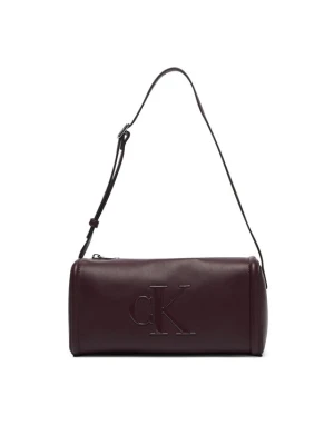 Calvin Klein Torebka Bold Ck Slouchy Shoulder Bag LV04F3894G Brązowy ciemny