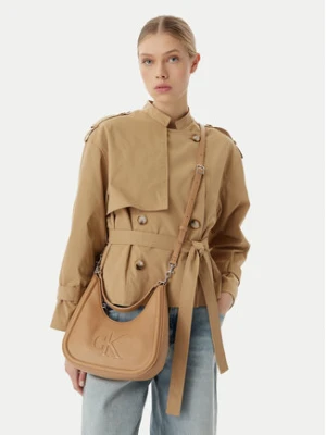 Calvin Klein Torebka Bold Ck Small Crescent LV04F3561G Beżowy