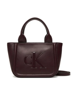 Calvin Klein Torebka Bold Ck Small Tote With Strap LV04F3219G Bordowy