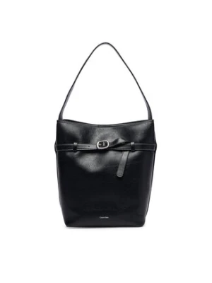 Calvin Klein Torebka Buckle Medium Bucket LV04F3551G Czarny