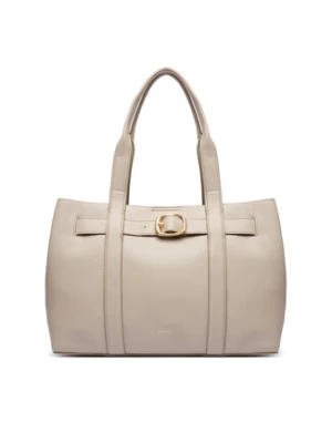 Calvin Klein Torebka Buckle Medium Tote LV04F3294G Écru