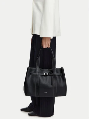 Calvin Klein Torebka Buckle Medium Work Tote LV04F3549G Czarny