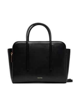 Calvin Klein Torebka Carryall Mini Leather Tote Bag LV04F3034G Czarny