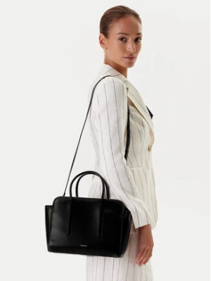 Calvin Klein Torebka Carryall Mini Leather Tote Bag LV04F3034G Czarny