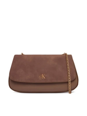 Calvin Klein Torebka Ck Conv Chain Brushed Medium Bag LV04F3407G Beżowy