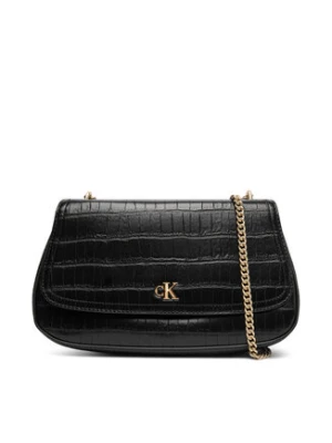 Calvin Klein Torebka Ck Croc Conv Chain Medium Bag LV04F3284G Czarny