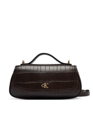 Calvin Klein Torebka Ck Croc Top Handle Bag LV04F3903G Brązowy ciemny