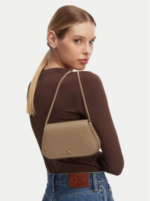 Calvin Klein Torebka Ck Curved Wallet On Chain LV04F1153G Beżowy