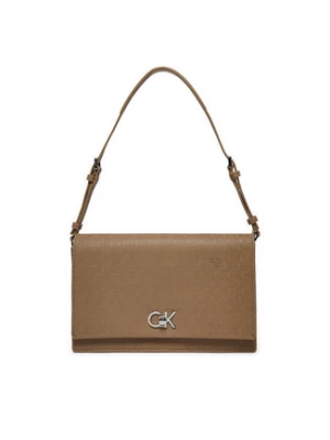 Calvin Klein Torebka Ck Elongated Shoulder Bag_Mono K60K613139 Beżowy