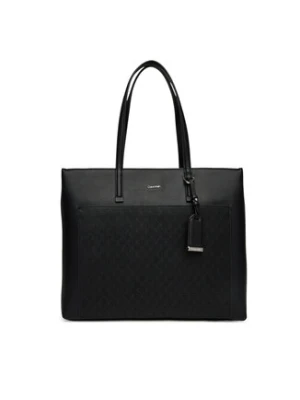 Calvin Klein Torebka Ck Must Aop Medium Shopper W/Poc LV04F3225G Czarny