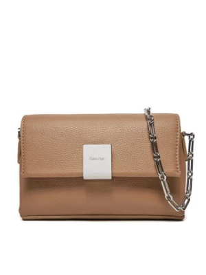 Calvin Klein Torebka Ck Plaque Sm Crossbody W/Chain K60K612785 Brązowy