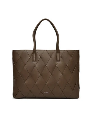 Calvin Klein Torebka Ck Woven Medium Shopper K60K612994 Brązowy
