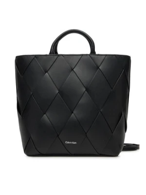 Calvin Klein Torebka Ck Woven Medium Tote K60K613176 Czarny