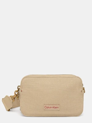 Calvin Klein torebka crossbody damska bawełniana beżowy