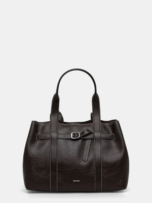 Calvin Klein torebka damska z imitacji skóry brązowy
