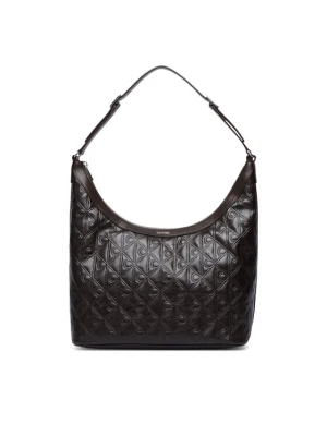 Calvin Klein Torebka Emblem Aop Debossed Medium Shbag LV04F3875G Brązowy
