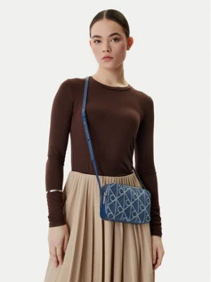 Calvin Klein Torebka Emblem Aop Denim Camera Bag LV04F3430G Niebieski