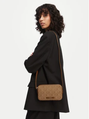 Calvin Klein Torebka Emblem Aop Jacquard Camera Bag LV04F3533G Brązowy