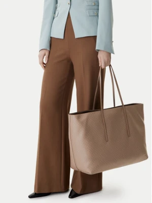 Calvin Klein Torebka Emblem Aop Large Tote W/ Pouch LV04F3364G Beżowy