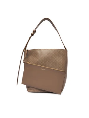 Calvin Klein Torebka Emblem Aop Medium Bucket LV04F3365G Beżowy