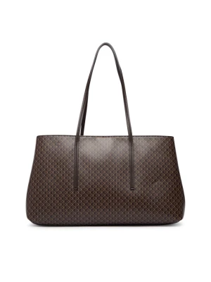 Calvin Klein Torebka Emblem Aop Medium Work Tote LV04F3786G Brązowy ciemny