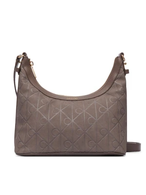 Calvin Klein Torebka Emblem Aop Sueded Shoulder Bag LV04F3880G Beżowy