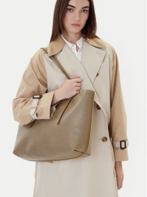 Calvin Klein Torebka Emblem Aop Tote W/ Pouch LV04F3266G Beżowy