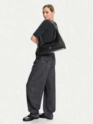 Calvin Klein Torebka Emblem Hw Lthr Shoulder Bag LV04F3262G Czarny