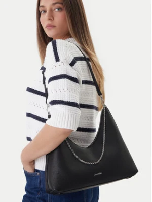 Calvin Klein Torebka Emblem Hw Pebble Shoulder Bag LV04F3495G Czarny