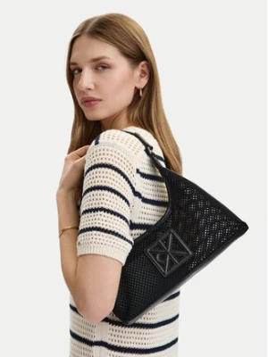 Calvin Klein Torebka Emblem Mesh Shoulder Bag LV04F3381G Czarny