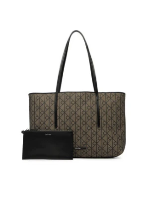 Calvin Klein Torebka Emblem Trio Pebble Shoulder Bag LV04F3750G Brązowy