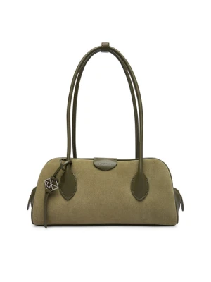 Calvin Klein Torebka Emblem Trio Suede Shoulder Bag LV04F3888G Zielony ciemny