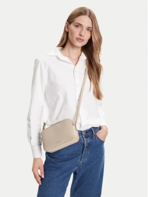 Calvin Klein Torebka Foil Logo Elongated Camera Bag LV04F3276G Beżowy