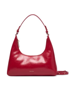 Calvin Klein Torebka Foil Logo Glossy Conv Shoulder B LV04F3737G Bordowy