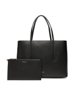 Calvin Klein Torebka Foil Logo Small Tote LV04F3275G Czarny