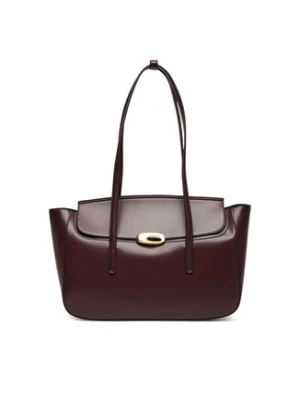 Calvin Klein Torebka Hardware Flap Tote Bag LV04F3145G Bordowy