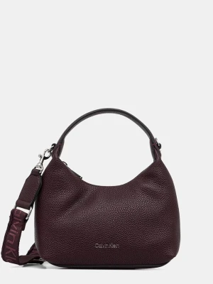 Calvin Klein torebka hobo damska z imitacji skóry bordowy