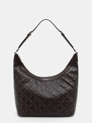 Calvin Klein torebka hobo damska z imitacji skóry brązowy