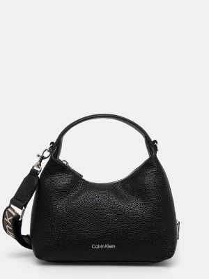 Calvin Klein torebka hobo damska z imitacji skóry czarny