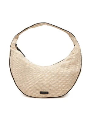 Calvin Klein Torebka Pinched Raffia Large Shoulder Ba LV04F3060G Beżowy