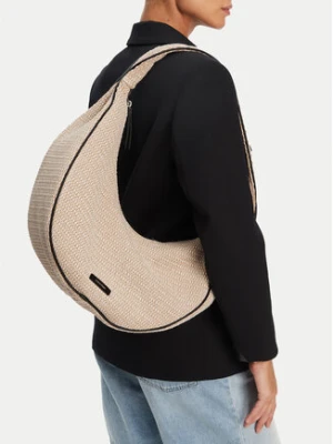 Calvin Klein Torebka Pinched Raffia Large Shoulder Ba LV04F3060G Beżowy