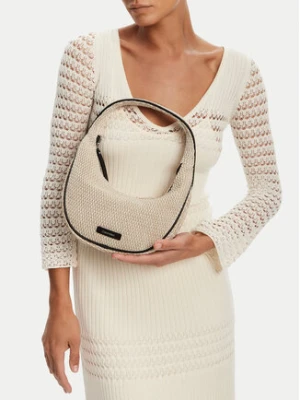 Calvin Klein Torebka Pinched Raffia Medium Shoulder B LV04F3079G Beżowy