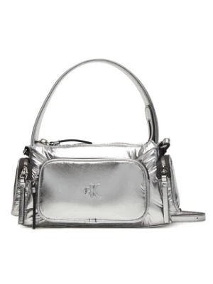 Calvin Klein Torebka Pocket Silver Nylon Small Bag LV04F3443G Srebrny