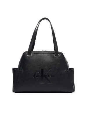 Calvin Klein Torebka Pockets Monologo Tote LV04F3689G Czarny